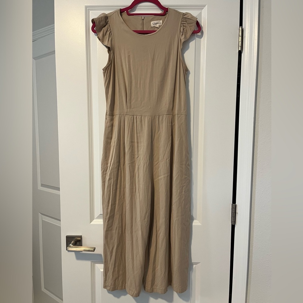 52Seven Tan Wideleg Jumpsuit